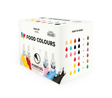 Zestaw 6 szt. barwnik podstawowych PowerGel Food Colours