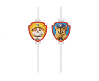 #ZSŁ Rurki (słomki) pap. z medalionem Paw Patrol Rescue Heroes, 4 szt.