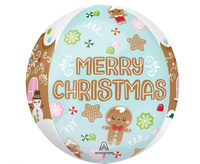 #BFK Balon foliowy 15" ORBZ - kula Merry Christmas