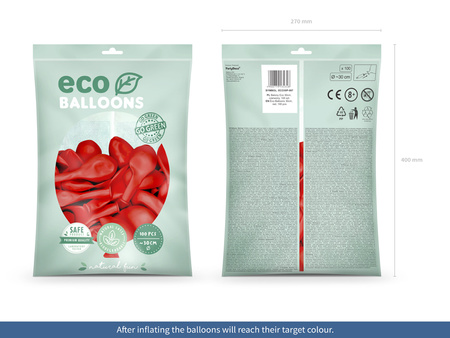 Balony Eco 30cm metalizowane, czarny (1 op. / 100 szt.)