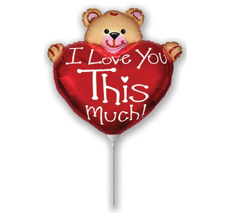 #BFK Balon foliowy 14" FX - Miś z sercem, niepakowany