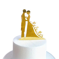 Akrylowy topper na tort weselny ślubny MR&MRS MŁODA PARA WZ.VIII