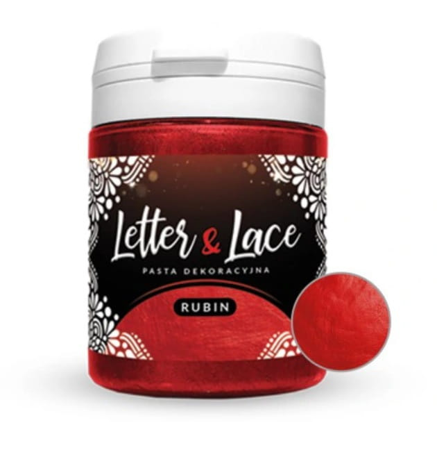 Pasta do koronek RUBINOWA 90g Letter&Lace Food Colours w odcieniu czerwieni