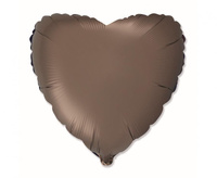 #BFK Balon foliowy 18" FX - Serce (satynowy brązowy), niepakowany
