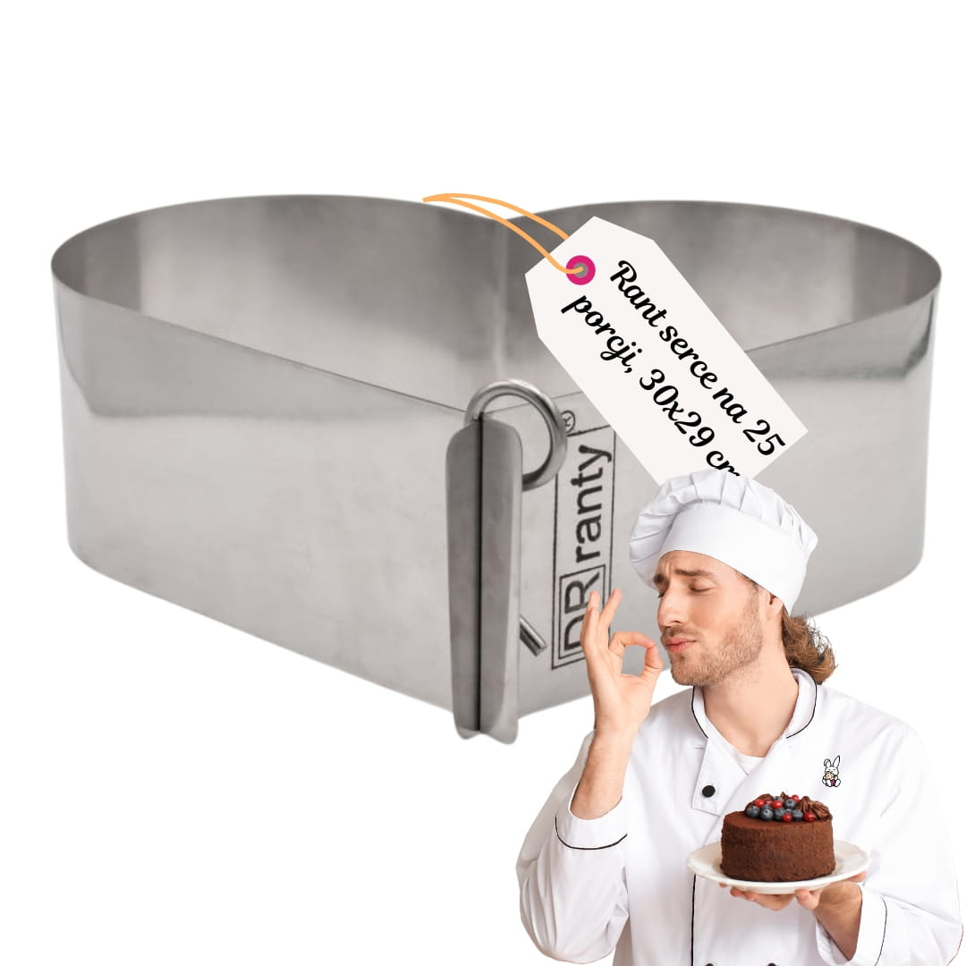 Rant cukierniczy w kształcie serca 12 cm na 25 porcji widok ogólny
