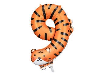Balon urodzinowy Cyfra 9 - Tygrys, 64x87 cm Party Deco