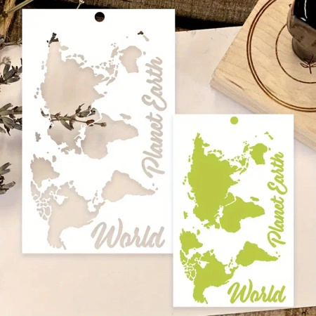Szablon do dekoracji tortów i ciast MAPA ŚWIATA 20x12,5 cm