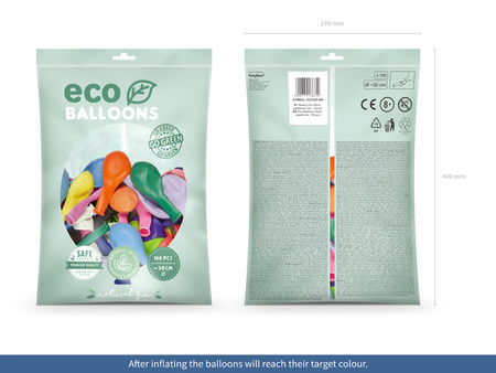 Balony Eco 30cm metalizowane, lawenda (1 op. / 100 szt.)