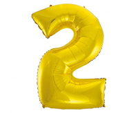 #BFC50 Balon foliowy B&C Cyfra 2, złota, 92 cm AA