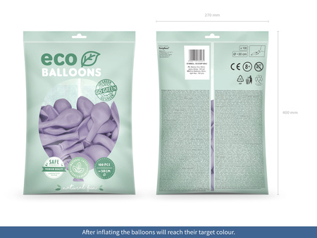 Balony Eco 30cm metalizowane, jasny czerwony (1 op. / 100 szt.)