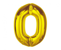 #BFC40 Balon foliowy Smart, cyfra 0, złota, 92 cm  KK