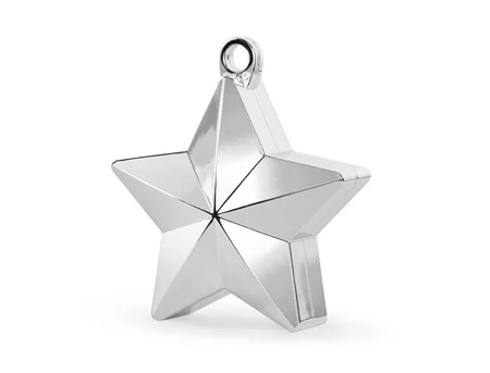 Ciężarek do balonów Gwiazdka SREBRNY 10x11 cm Party Deco