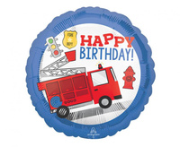 #BFK Balon foliowy 18" CIR Happy Birthday - First Responder, zapakowany