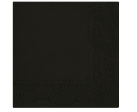 #ZSE Serwetki PAW gładkie jednokolorowe Black 33x33 cm / 20 szt.