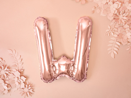 Balon foliowy Litera ''H'', 35cm, różowe złoto