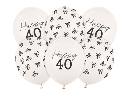 Balony 30 cm, Happy Birthday, Metallic Cold Gold (1 op. / 6 szt.)