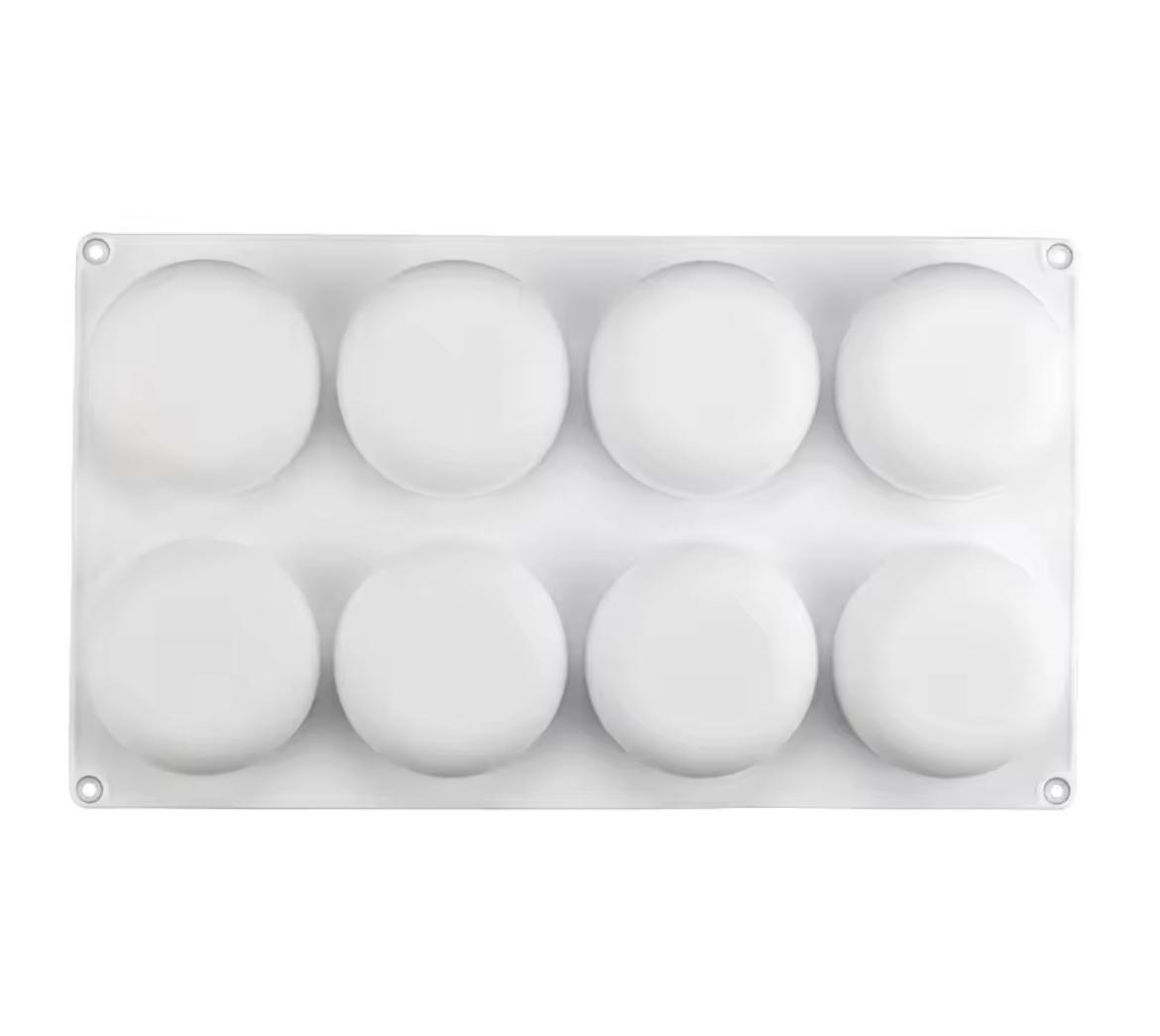 Forma silikonowa KAMYKI OKRĄGŁA 29x17 cm - widok z góry, układ 8 gniazd