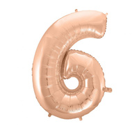 #BFC46 Balon foliowy B&C "Cyfra 6", różowo-złota, 92 cm