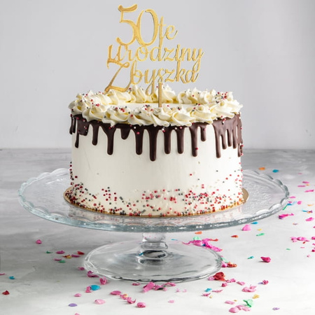 Topper na tort personalizowany Cyfra + urodziny + imię WZ. II