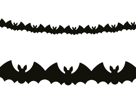 Girlanda papierowa Nietoperze 3 m — czarna dekoracja na Halloween