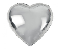 #BFK Balon foliowy "Serce", srebrne, 18"