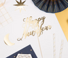 Topper na tort Happy New Year, złoty, 24cm Party Deco