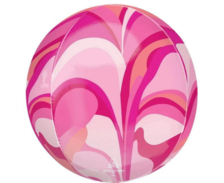 #BFK Balon foliowy ORBZ - Kula różowa macro marble (pakowany)