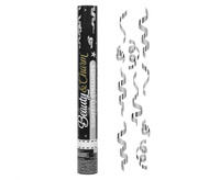 #KP40 Konfetti pneumatyczne B&C Serpentyny, srebrne / 40 cm