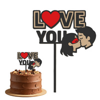 Topper na tort 16x10 cm SUPER PARA I LOVE YOU WALENTYNKI WZ.I
