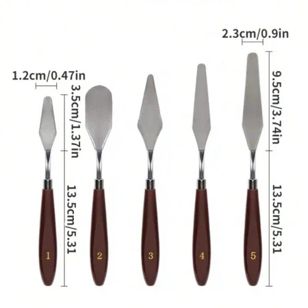 Zestaw 5 szt. spatuł do dekorowania kremem