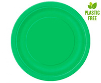 #ZTA Talerzyki papierowe, zielone, 23 cm, 8 szt. (plastic-free)