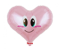 #BFK Balon Ibrex Hel, serce Jelly 14", Smile Angel PL Pink, packed