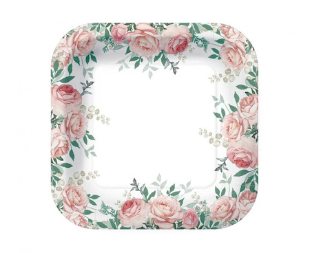 #ZTA Talerzyki papierowe PAW Gorgeous Roses, 23 cm, 10 szt.