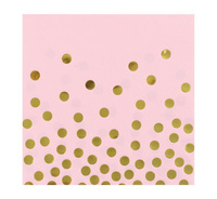 #ZSE_GD Serwetki papierowe "Złote groszki", różowe, rozm. 33 x 33 cm, 12 szt. KK