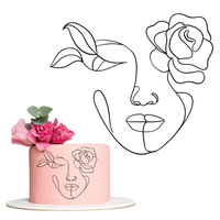 Topper linearny na tort TWARZ KOBIETY WZ.II