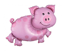 #BFK Balon foliowy SuperShape Świnka, zapakowany