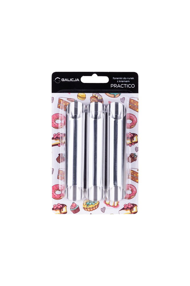 Zestaw 3 prostych foremek do rurek z kremem PRACTICO