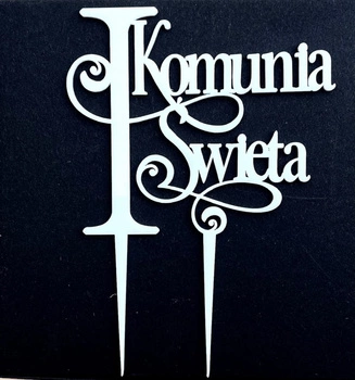 Topper "Pierwsza Komunia Święta" BIAŁY
