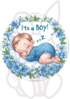 Wydruk jadalny opłatek na tort It's a boy BABY BOY ŚPIĄCY CHŁOPIEC WZ. I