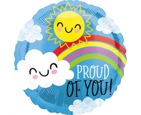 #BFK Balon foliowy 18" CIR "Proud of You" Słońce i Chmura, zapakowany