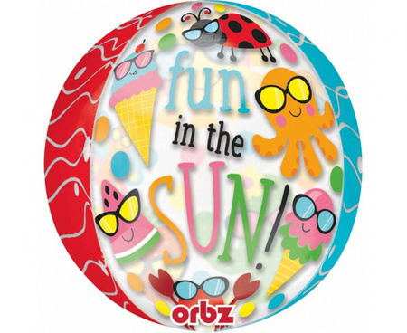 #BFK Balon foliowy kula Orbz "Fun in the Sun Cute Characters" Clear G20, 38 x 40cm, zapakowany KK