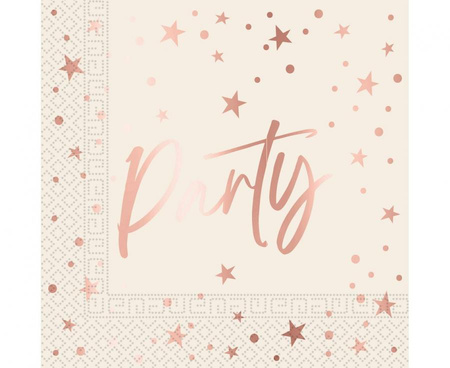 #ZSE Serwetki papierowe Rose Gold Party, Decorata, FSC, 33 x 33 cm, 20 szt.