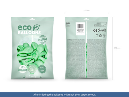 Balony Eco 26cm pastelowe, jasny czerwony (1 op. / 100 szt.)