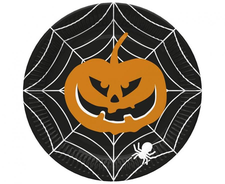 Talerzyki papierowe Halloween DAISY, Dynia, 22,7 cm, 8 szt.