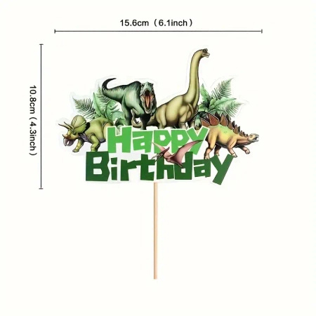 Papierowy topper na tort HAPPY BIRTHDAY DINOZAURY