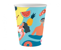 #ZKU_GD Kubeczki pap. Kolekcja Summer - Let''''s Party (beach), 250 ml/ 6 szt. KK