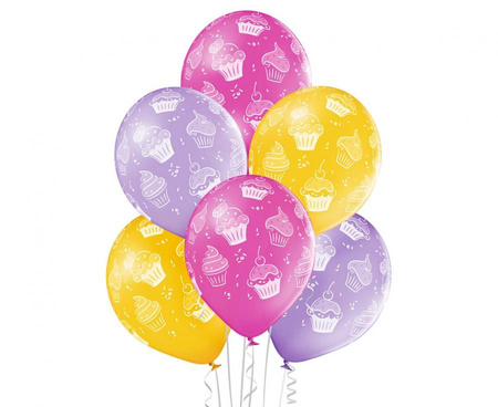 #BL Balony D11 Cupcakes 1C5S, 6 szt.