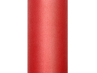 Tiul gładki, czerwony, 0,15 x 9m (1 szt. / 9 mb.)