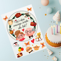 Wydruk jadalny, opłatek na tort KOCHANYM DZIADKOM WZ.5