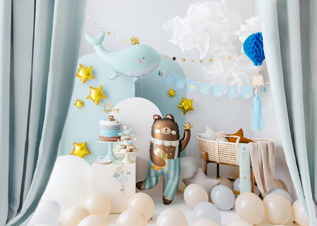 Balony Eco 33 cm, Cyfra '' 7 '', jasny złoty (1 op. / 6 szt.)